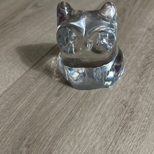 Orrefors Glass Sculpture Owl Etch-Signed and Numbered on the Bottom 3 1/2 H 3” W